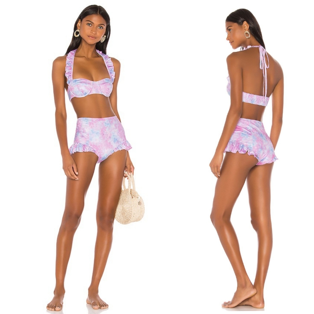 LoveShackFancy Kimberly Bikini Set in Cotton Candy